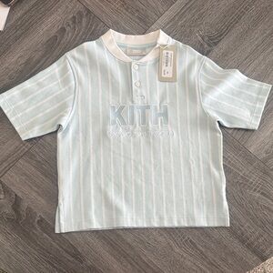 Kith Kids Light Blue Striped Polo